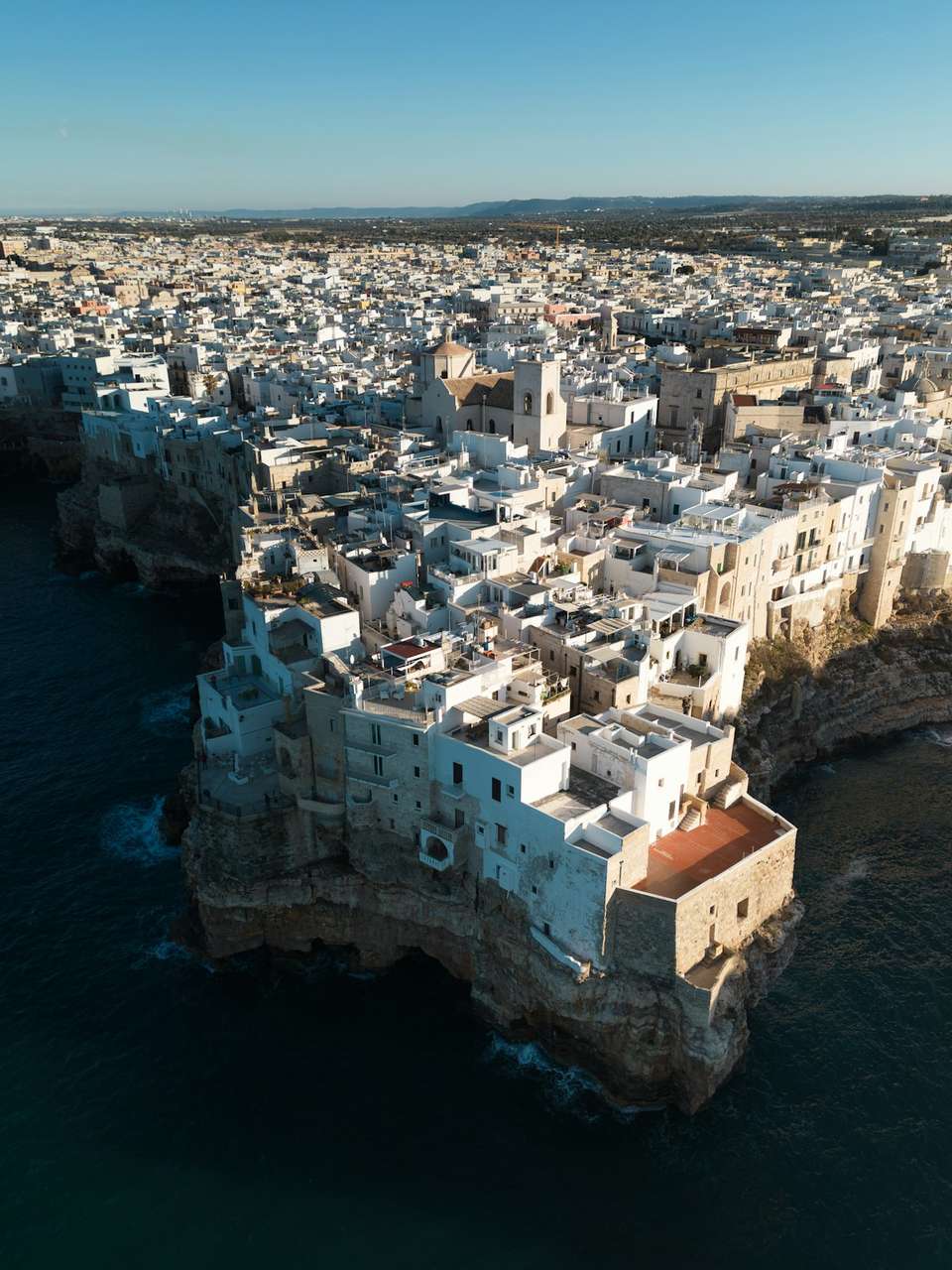 Bari's old town waterfront with the Basilica di San Nicola and Adriatic Sea