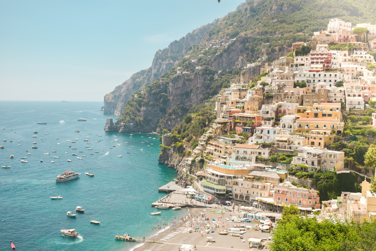 Positano village stacked above the sea, Amalfi Coast, Italy