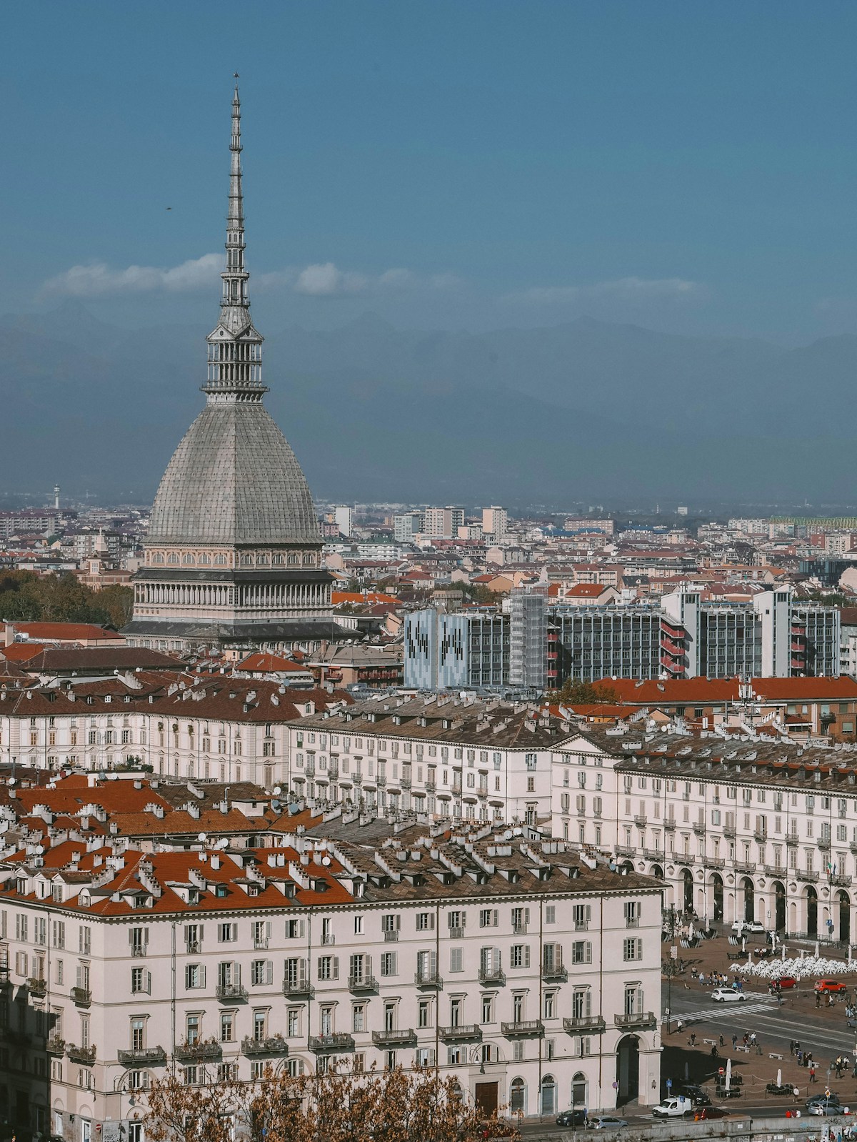 Large building in central Turin, Piedmont, Italy