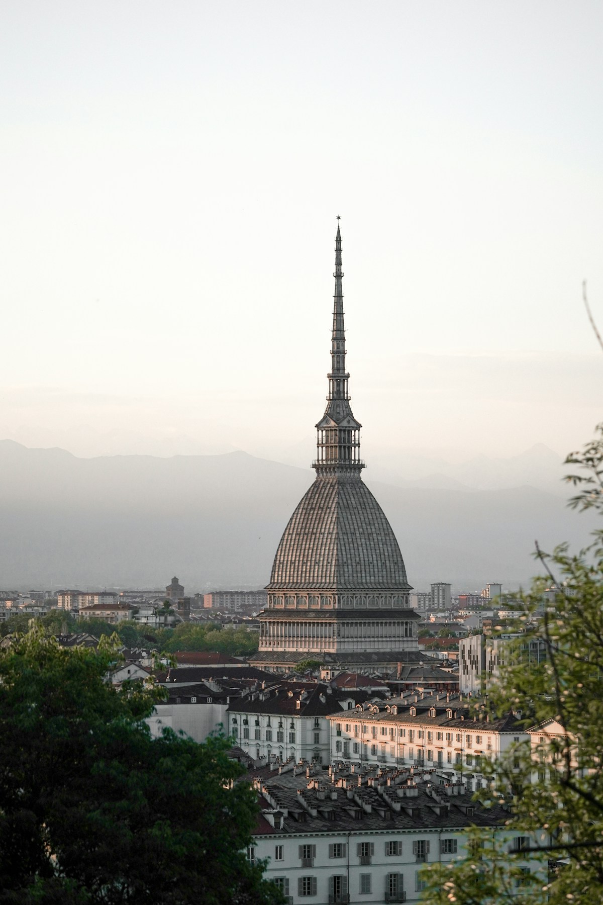 Aerial view of Turin city with Mole Antonelliana, Piedmont, Italy