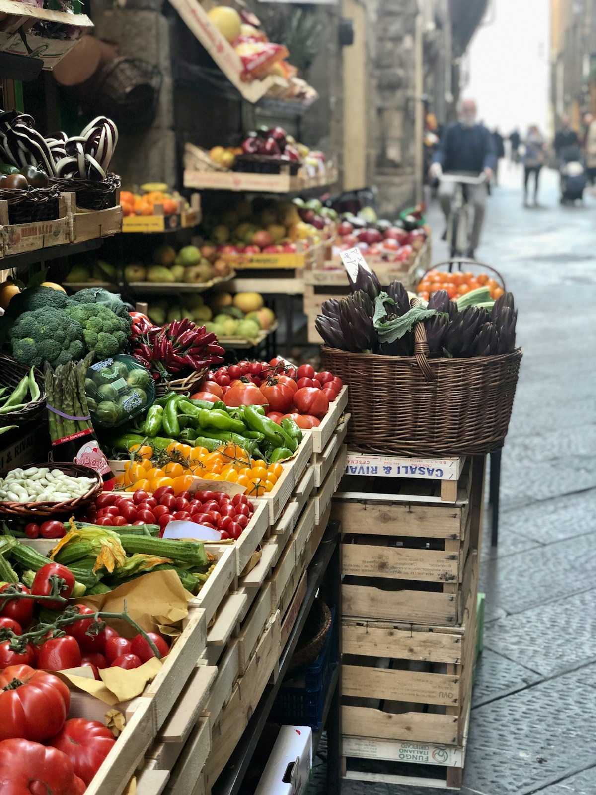 Market with various vegetables, Florence, Italy — plant-based food