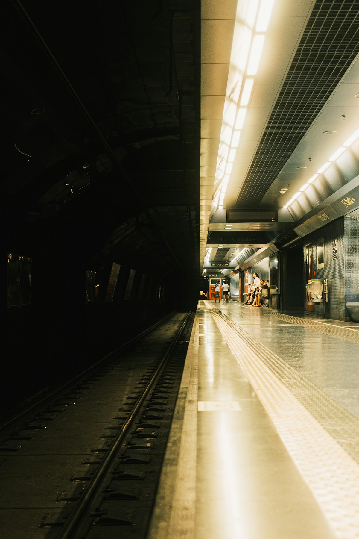 Metro station platform in Naples, Italy