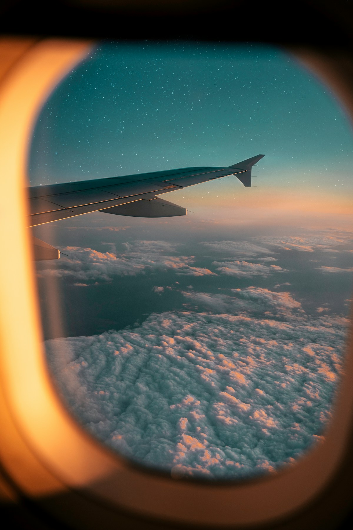 Clouds from airplane window, Italy flights