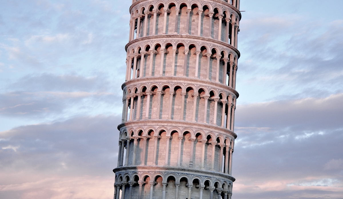 Leaning Tower of Pisa against clear sky, Piazza dei Miracoli, Tuscany, Italy