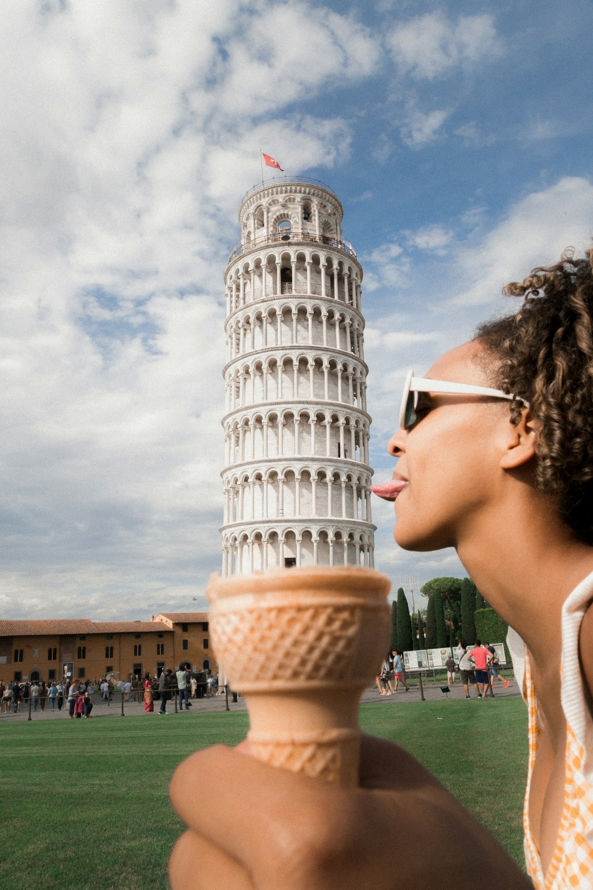 Leaning Tower of Pisa close-up, Tuscany, Italy