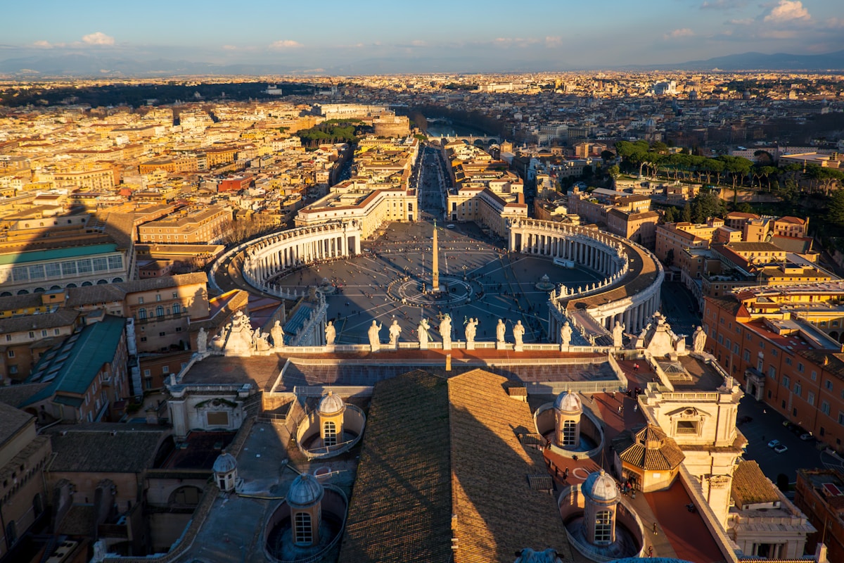 Rome aerial view — arriving in Italy