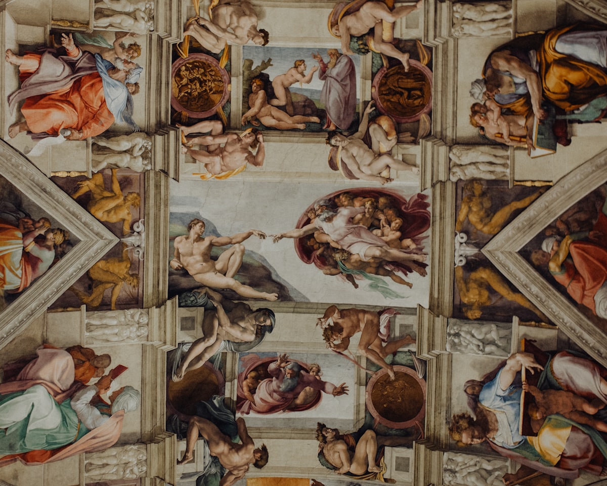 Michelangelo's ceiling frescoes in the Sistine Chapel, Vatican City