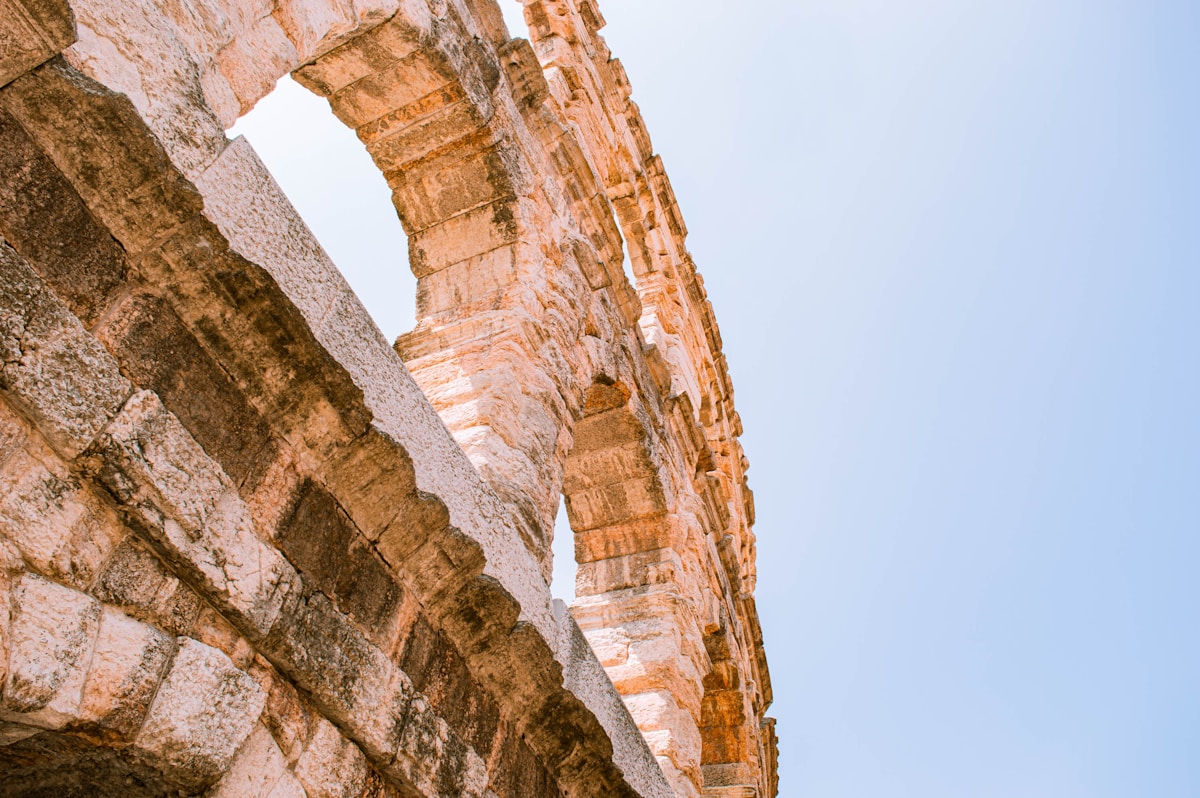 Arena di Verona Roman amphitheatre exterior, Verona, Veneto, Italy
